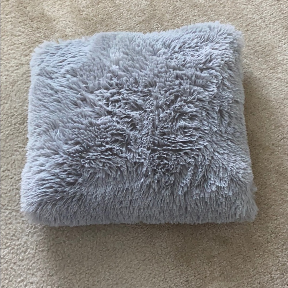 Gray throw pillow